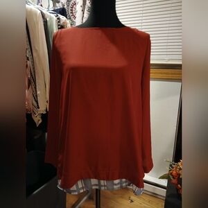 Arianna/Howards  Red 2 Layer Blouse Sz S/M